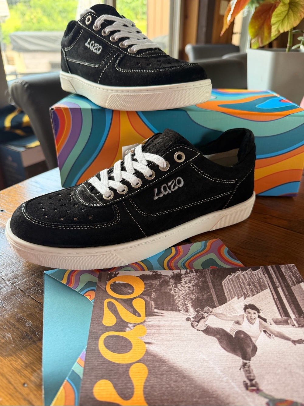 Lazo Hypernova Black Suede Vans Style Sneakers Shoes NEW w/ extra laces W8 M6.5